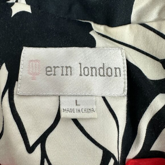 Erin London Women's Floral Black & White Blazer Jacket Size L - Picture 5 of 7